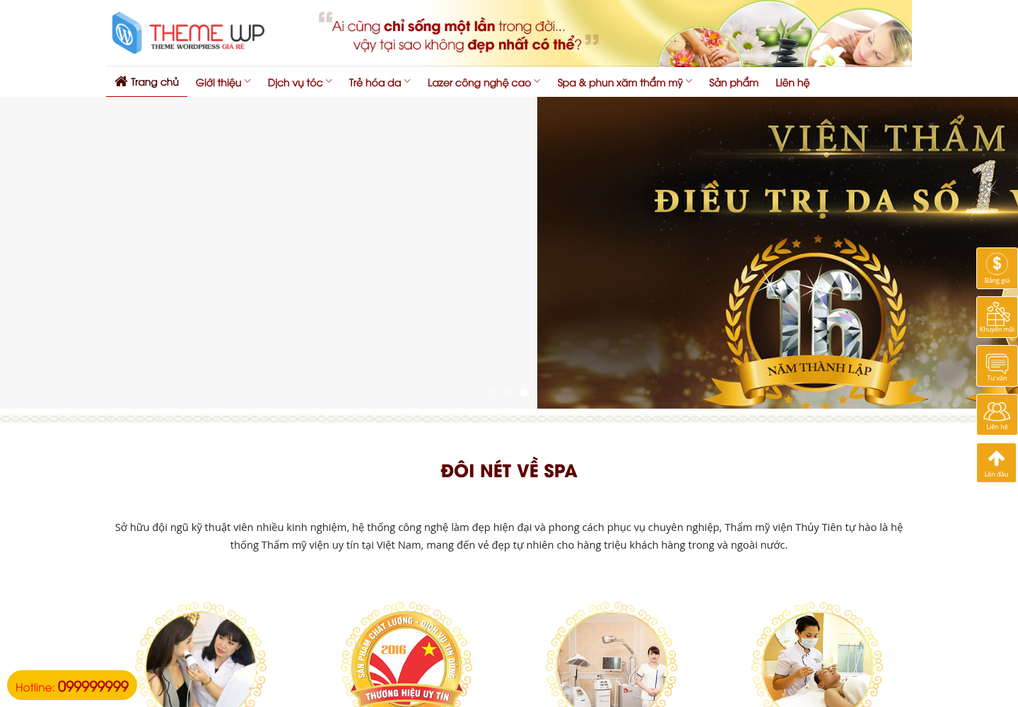 Mẫu website spa thẩm mỹ viện