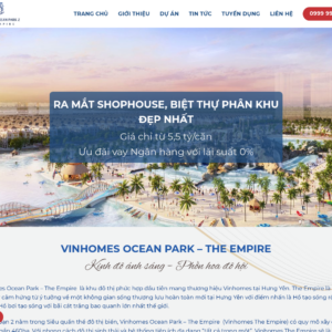 Mẫu website bất động sản Vinhomes Ocean Park
