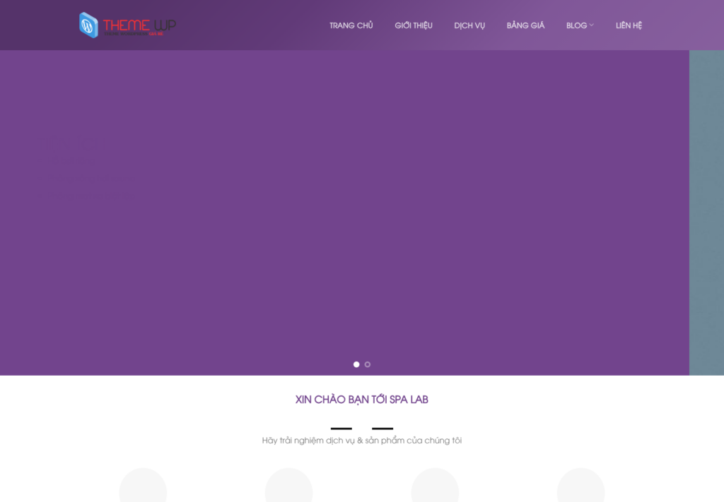 Mẫu website spa chăm sóc sắc đẹp SpaLab