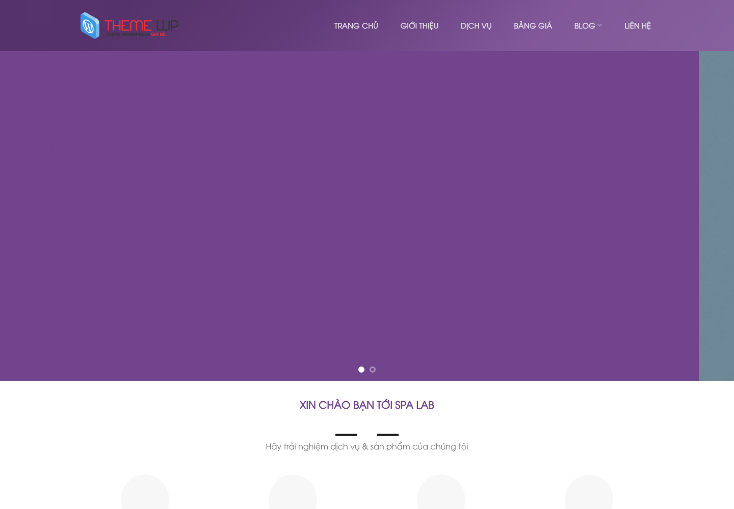 Mẫu website spa chăm sóc sắc đẹp SpaLab