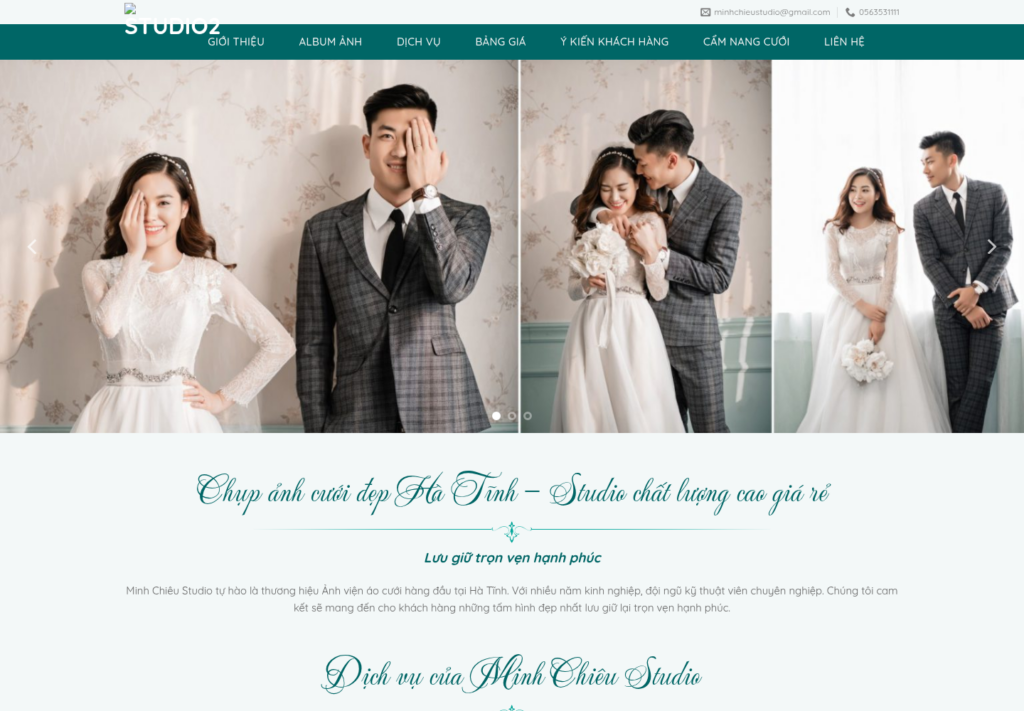 Mẫu website studio chụp ảnh cưới