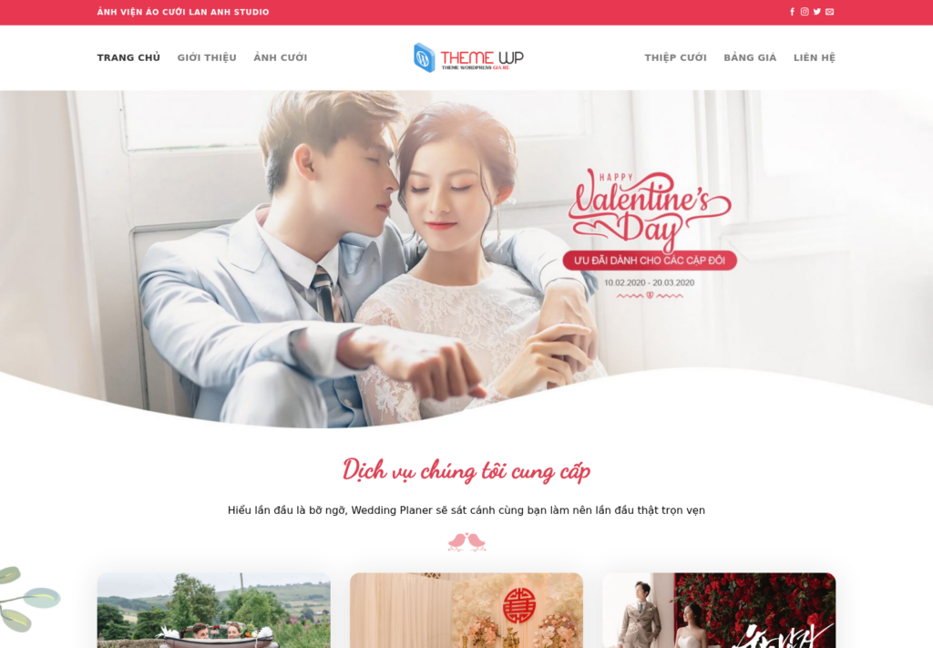 Mẫu website studio ảnh cưới