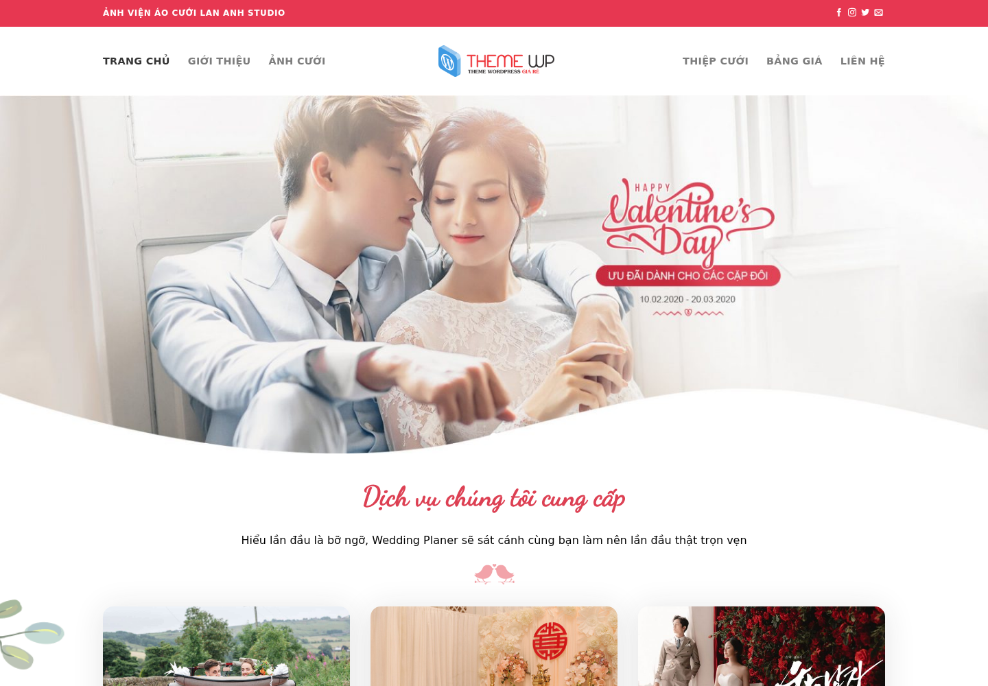 Mẫu website studio ảnh cưới