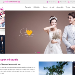 Mẫu website studio chụp ảnh cưới