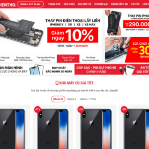 Mẫu website sửa chữa điện thoại và bán máy cũ