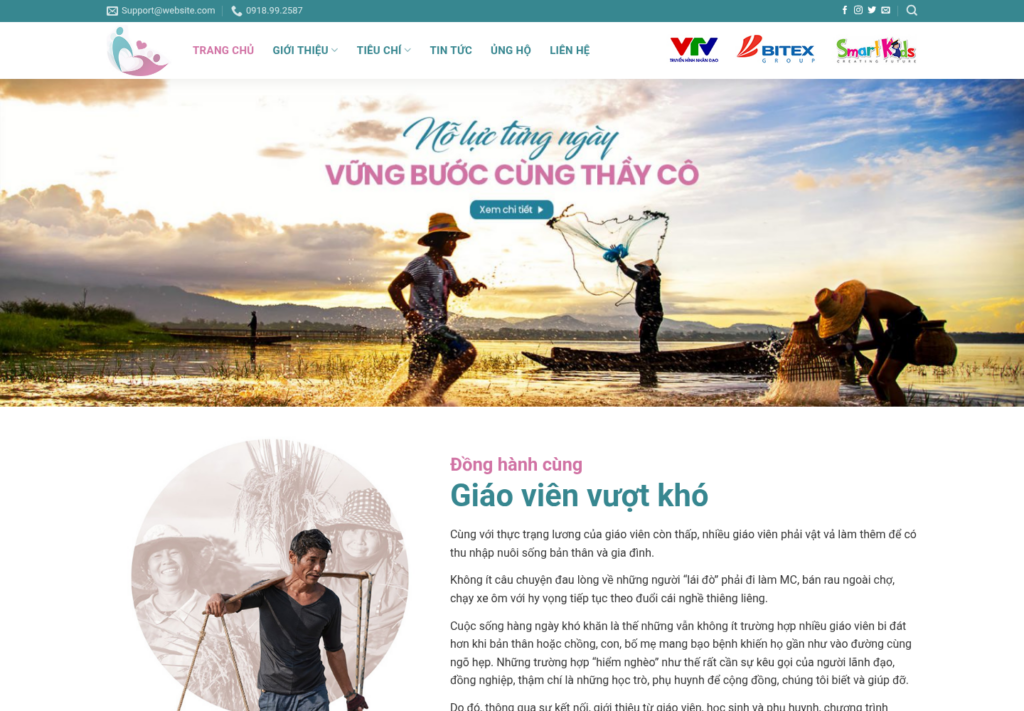 Mẫu website giáo dục – Hỗ trợ và đồng hành cùng giáo viên