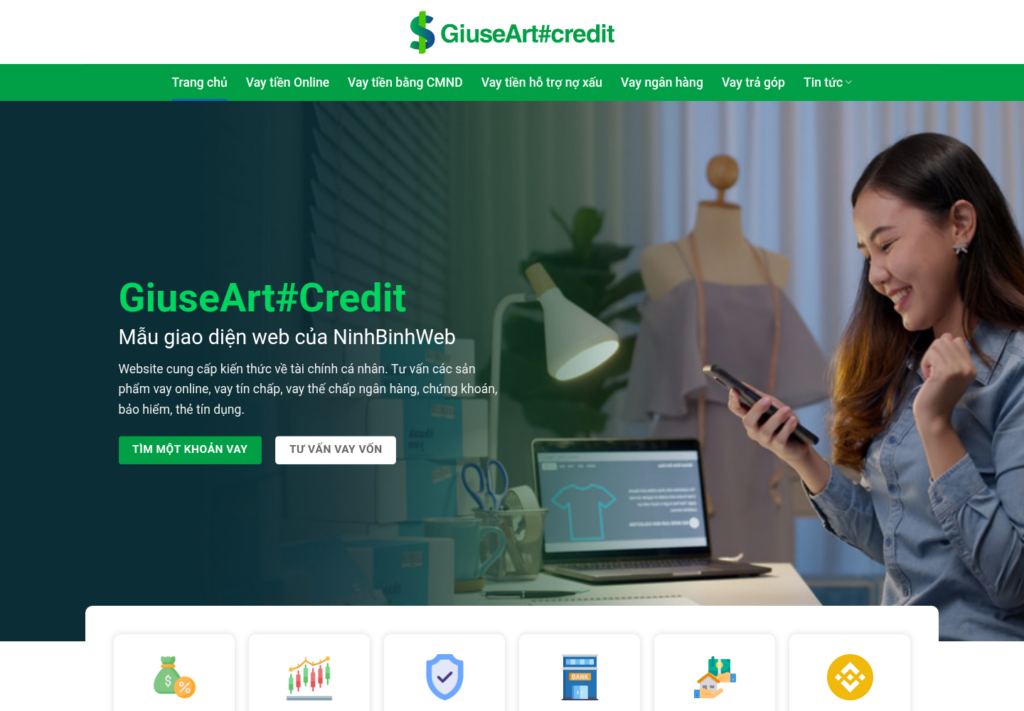 Mẫu website tài chính – tư vấn vay và tín dụng