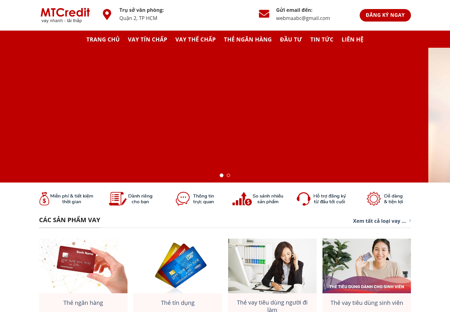 Mẫu website tài chính - vay tín dụng