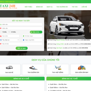 Mẫu website dịch vụ taxi 24h