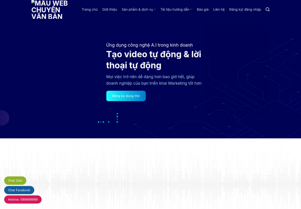 Mẫu website chuyển văn bản thành giọng nói