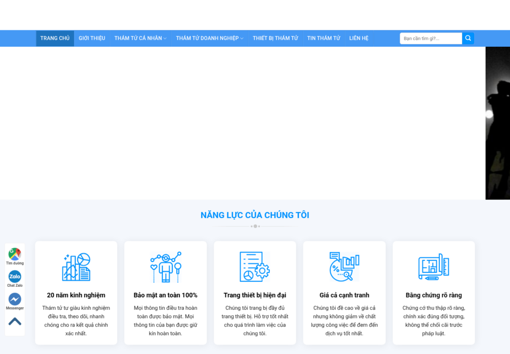 Mẫu website dịch vụ thám tử