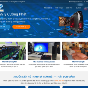 Mẫu website thanh lý thiết bị công nghệ