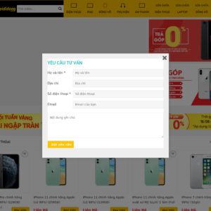 Mẫu website bán hàng điện thoại và điện máy