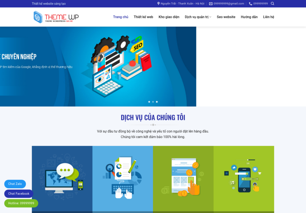 Mẫu website thiết kế web ThemeWP