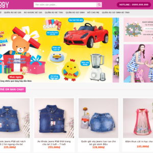 Mẫu website thời trang trẻ em Bobby