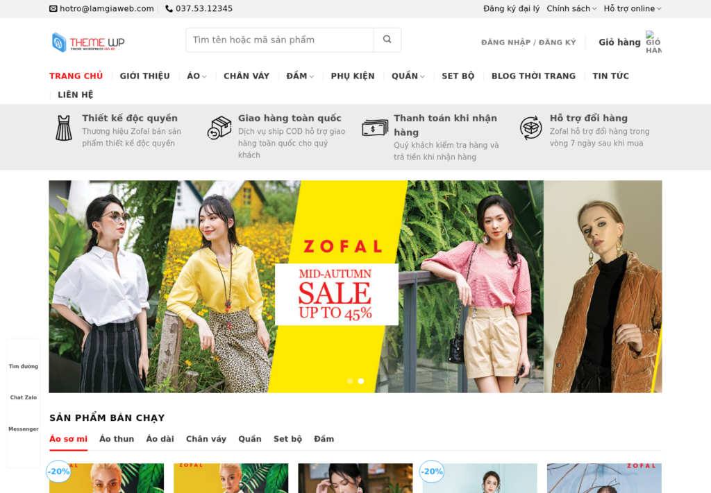 Mẫu website thời trang nữ