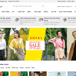 Mẫu website thời trang nữ