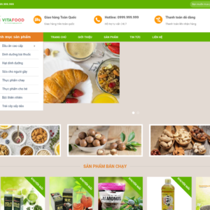 Mẫu website thực phẩm VitaFood