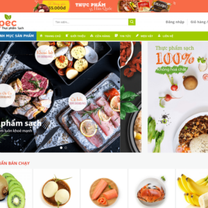 Mẫu website thực phẩm sạch Mipec