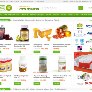 Mẫu website thực phẩm chức năng 360