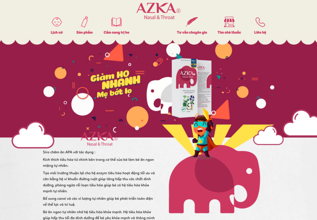 Mẫu website thực phẩm AZKA