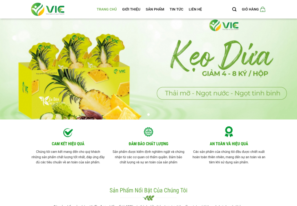 Mẫu website thực phẩm VIE