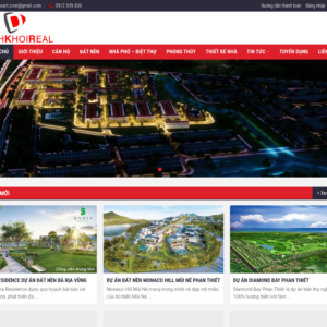 Mẫu website bất động sản Danh Khôi Real