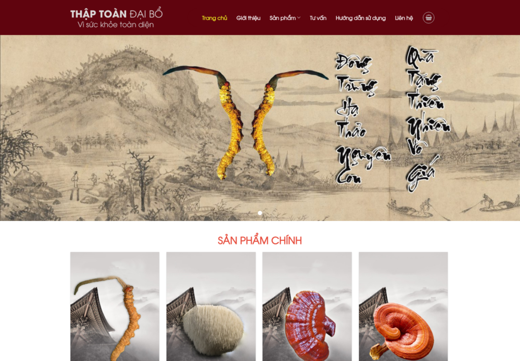 Mẫu website thực phẩm sức khỏe Thập Toàn Đại Bổ