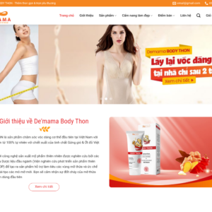 Mẫu website bán hàng chăm sóc vóc dáng Demama