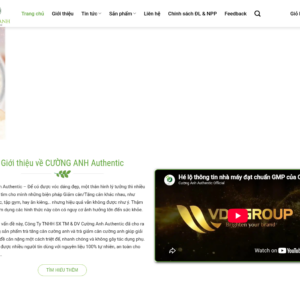 Mẫu website thực phẩm chức năng Cường Anh Authentic