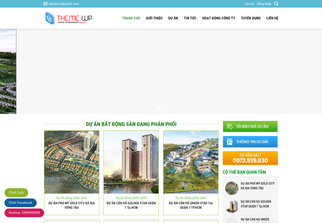 Mẫu website bất động sản Hưng Lộc Phát