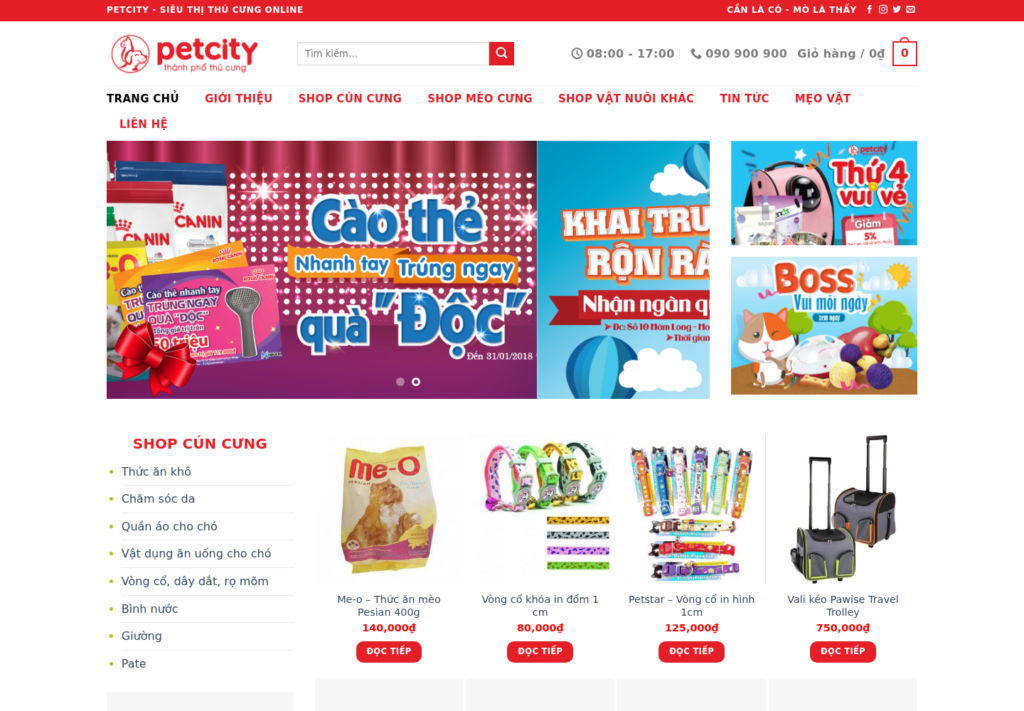Mẫu website bán hàng thú cưng