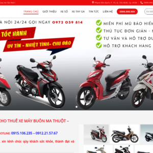 Mẫu website cho thuê xe máy