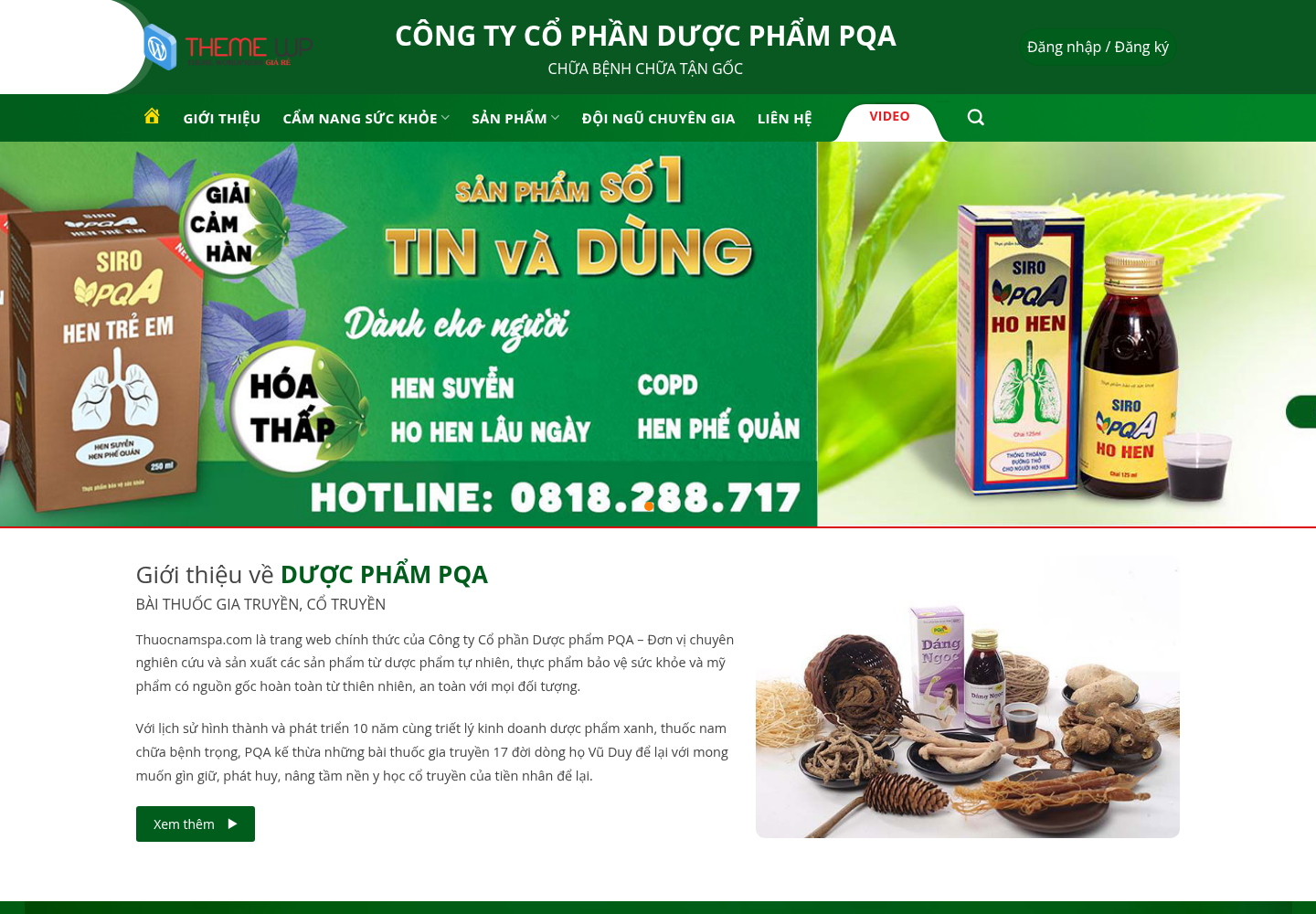 Mẫu website bán hàng dược phẩm thảo dược