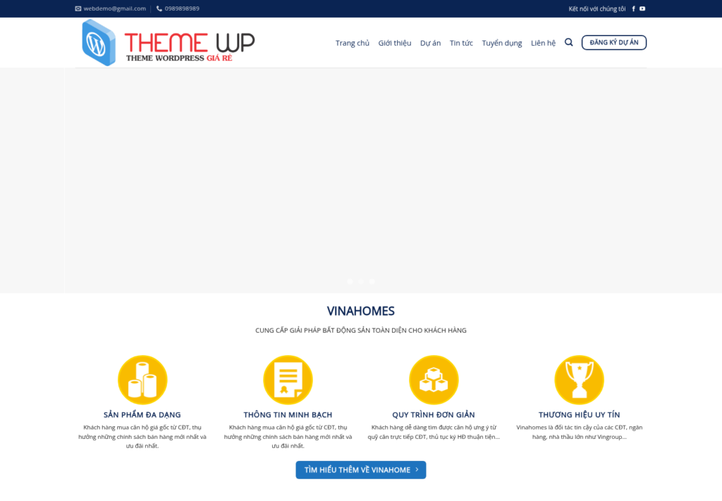 Mẫu website bất động sản Vinahomes