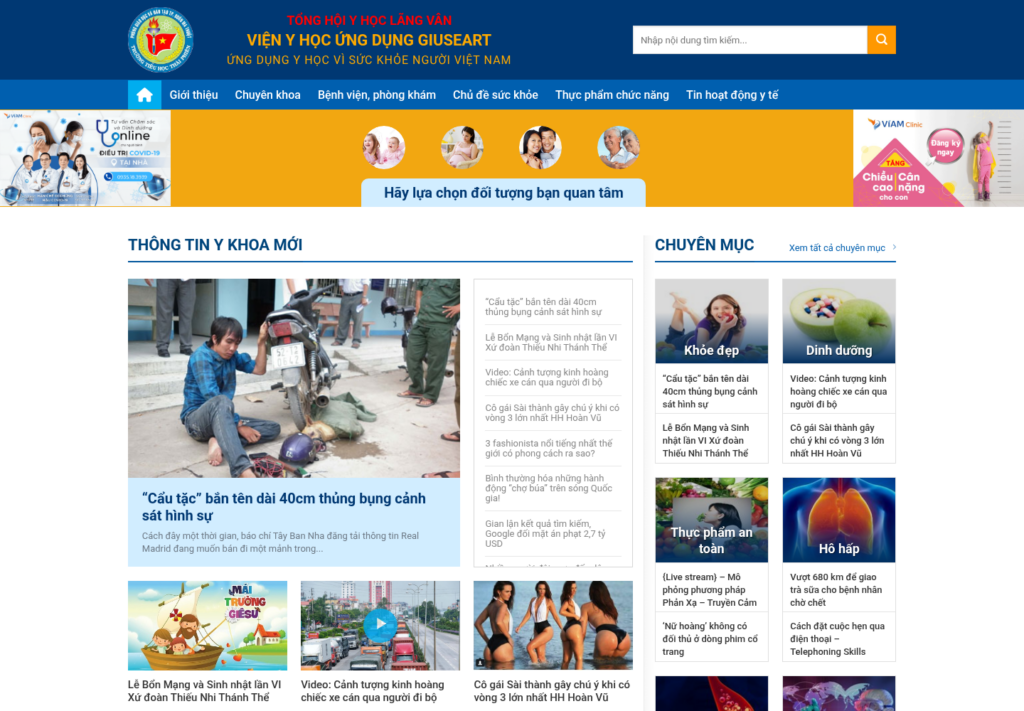 Mẫu website tin tức sức khỏe