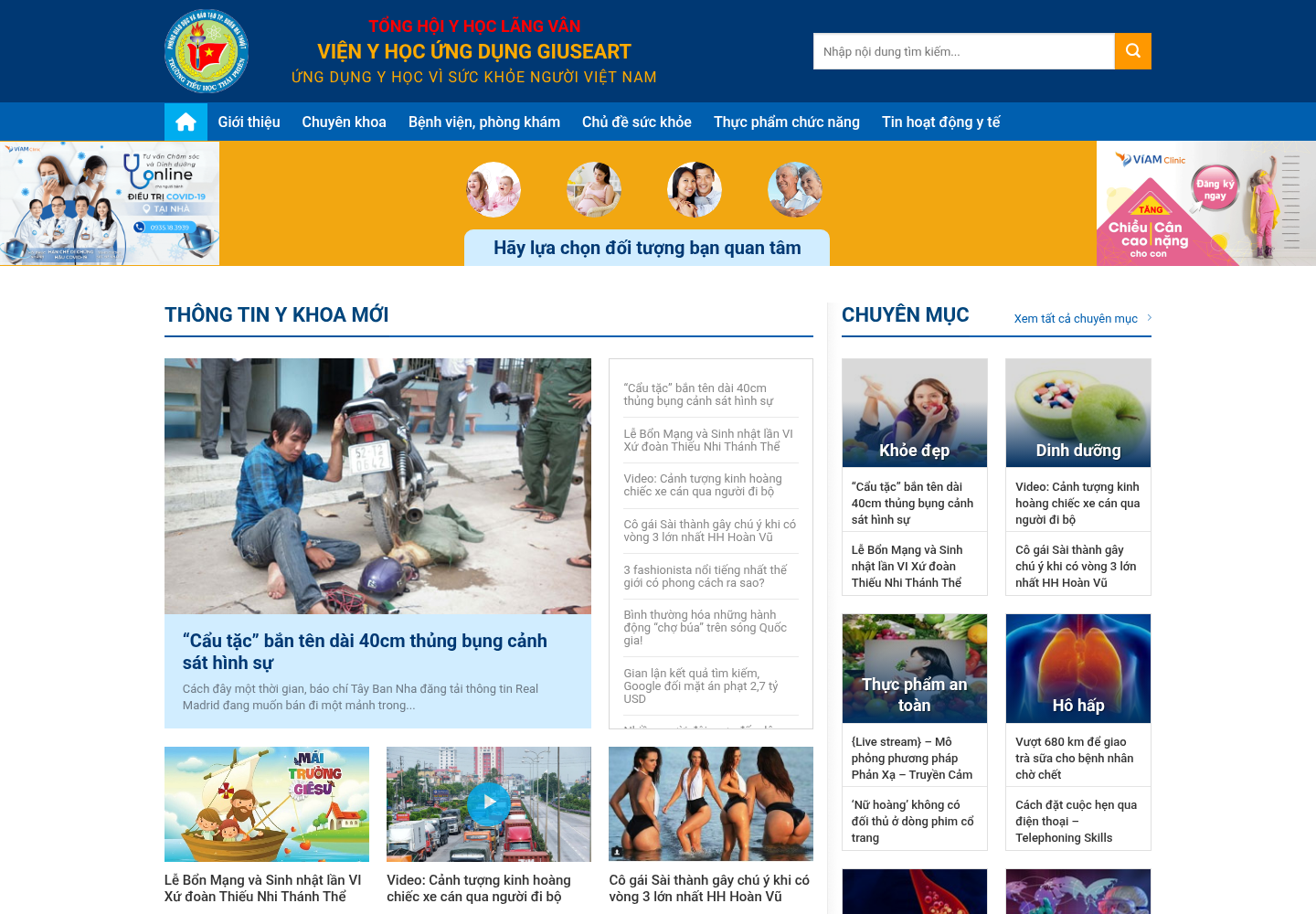 Mẫu website tin tức sức khỏe