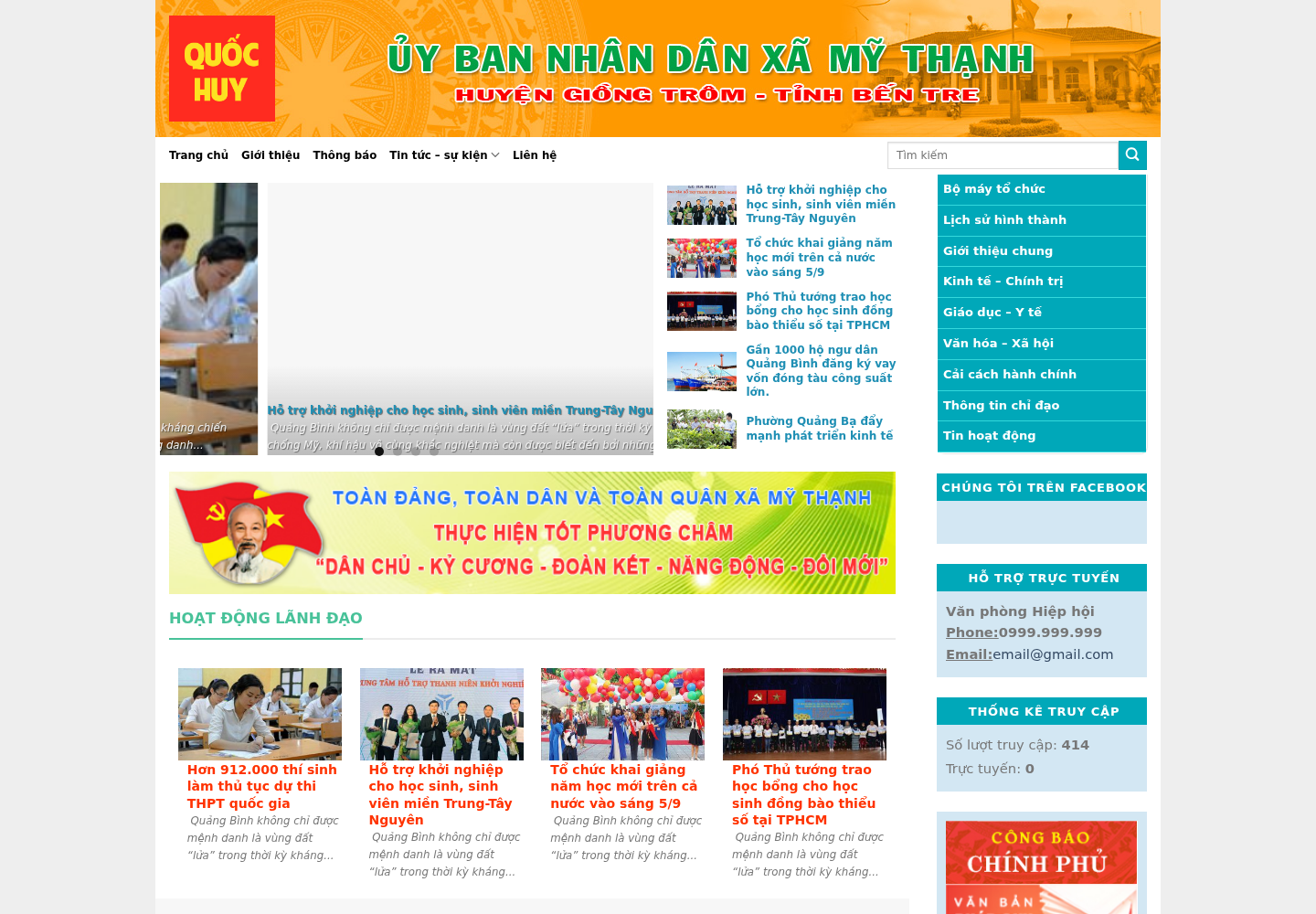 Mẫu website tin tức chính quyền địa phương