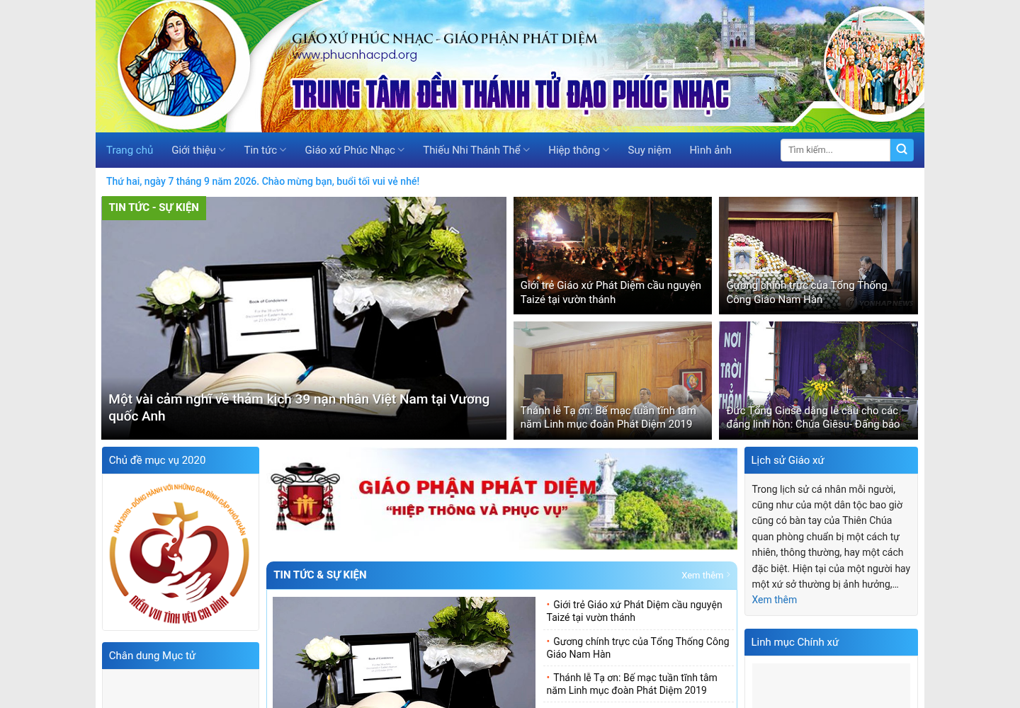 Mẫu website tin tức Giáo xứ Phúc Nhạc