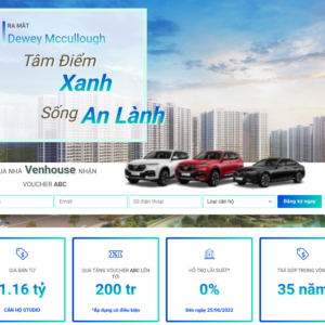 Mẫu website bất động sản Venhouse
