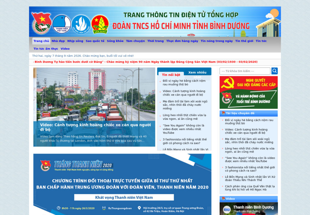 Mẫu website tin tức địa phương