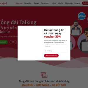 Mẫu website tổng đài chăm sóc khách hàng Talking