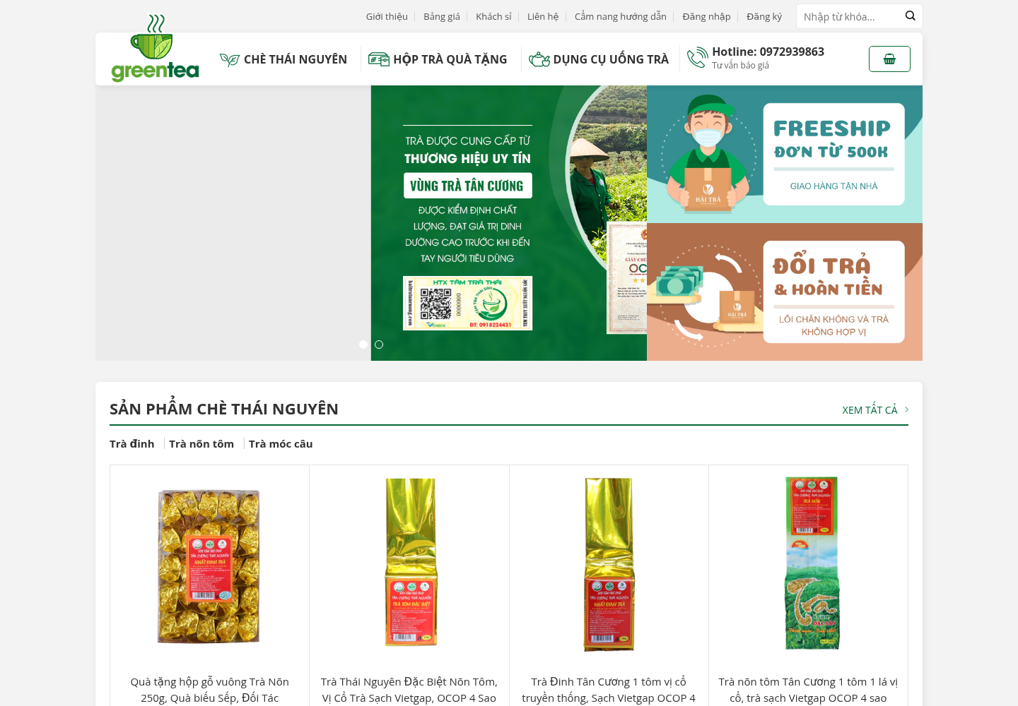 Mẫu website bán trà xanh