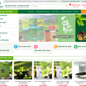 Mẫu website bán trà Hải Trà