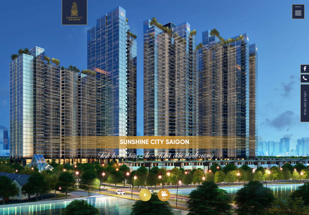 Mẫu website bất động sản Sunshine City Saigon