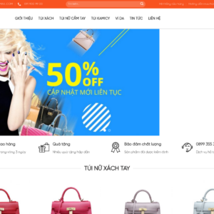 Mẫu website thời trang túi xách nữ