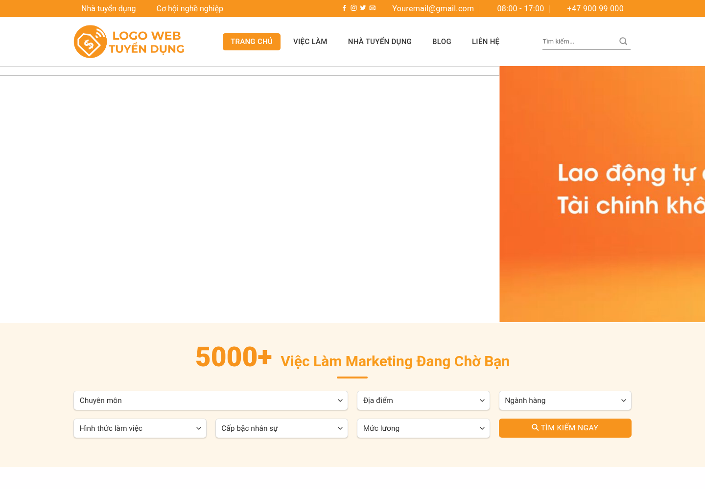 Mẫu website tuyển dụng chuyên nghiệp