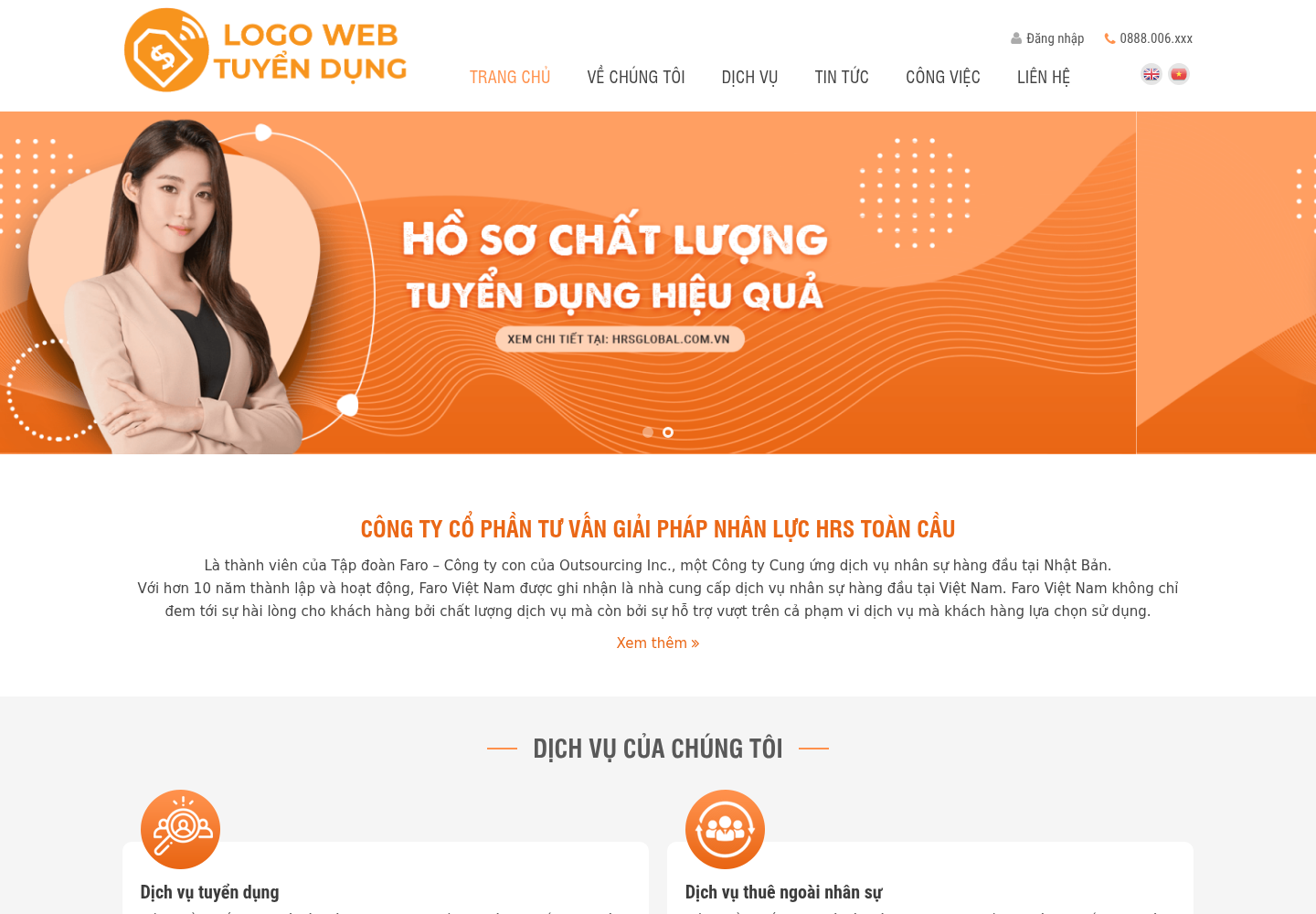 Mẫu website tuyển dụng & nhân sự