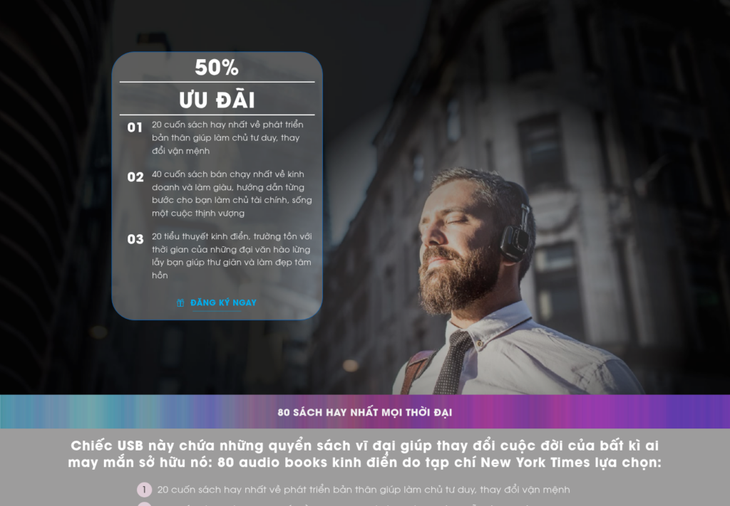 Mẫu website bán hàng USB sách nói