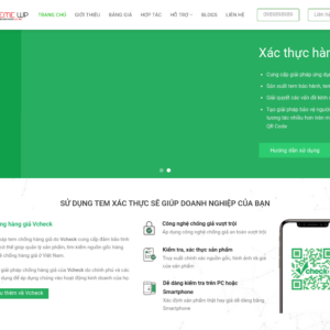 Mẫu website xác thực hàng hóa và tem chống giả